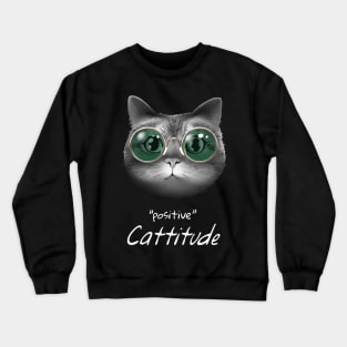 Positive Attitude Happy Cat Crewneck Sweatshirt